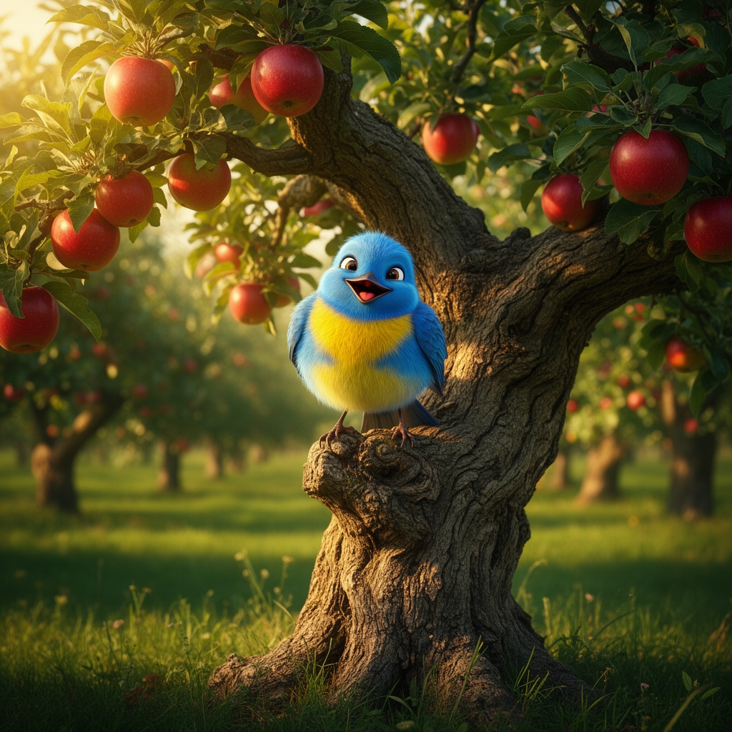 The Happy Bird and the Apple Tree
